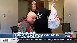 Community helps Golden Corral server reunite with long-time customer