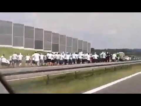 Ustawka Kiboli na A4 Karpat Krosno,  Stal Rzeszów,Stal Stalowa Wola vs Resovia Rzeszów,JKS Jarosław