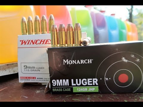 9MM FMJ vs 9MM HOLLOWPOINT - HOW MANY MILK JUGS??? Video