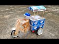 How To Make Matchbox Cycle Rickshaw With Robot DIY Ice Cream Cart Trolley From Soda Can Robot