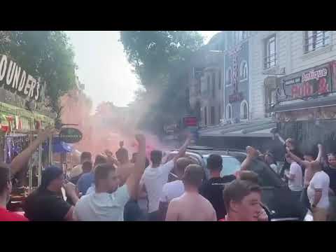 FC Twente fans in Istanbul this afternoon ahead of their match against Fenerbahçe
