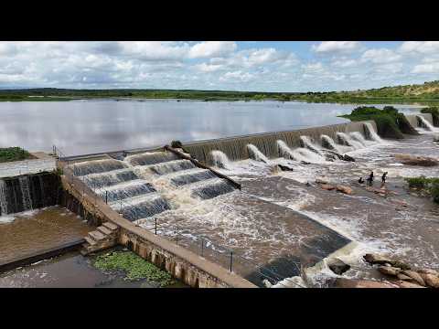 BARRAGEM DE SANTANA JAGUARIBE - CE GIGANTE RIO JAGUARIBE EM DIREÇÃO AO AÇUDE CASTANHÃO