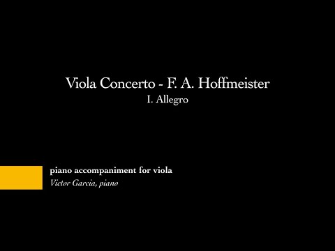 Viola Concerto - I. Allegro - F. A. Hoffmeister [PIANO ACCOMPANIMENT FOR VIOLA]