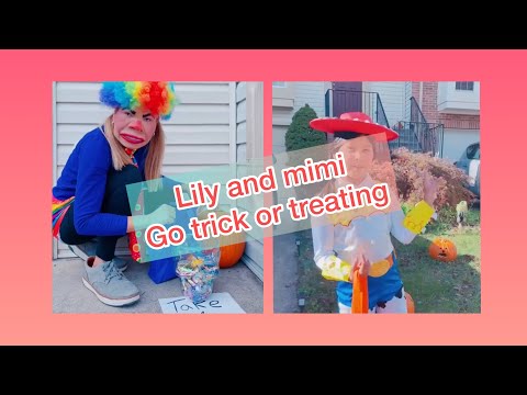 Lily and Mimi go trick or treating 🎃 #shorts