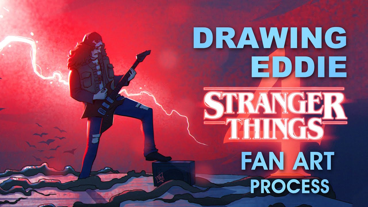 Drawing Eddie Munson from STRANGER THINGS playing Master of Puppets by Metallica | Fan Art Tutorial