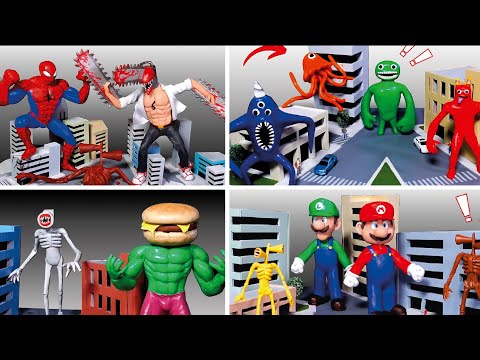 All Monsters Dioramas part 7 | Siren Head - Superheroes - Chainsaw Man - Mario & Luigi