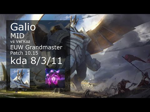 Galio vs Vel'Koz Mid - EUW Grandmaster 8/3/11 Patch 10.15 Gameplay