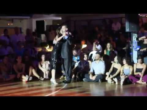  Javier Rodriguez  and  Moira Castellano  are  dancing  to  the  tango  "  Una Fija  "  by  Carlos di Sarli  at  A los amigos tango festival  in  2019