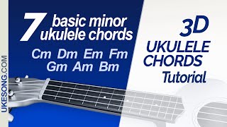 7 basic minor ukulele chords | Learn to play Cm, Dm, Em, Fm, Gm, Am, Bm