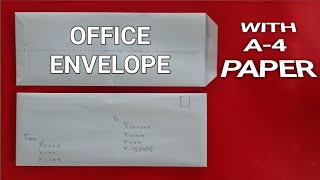 Office Envelope Making with A4 Sheet / Name Cover / Simple Way