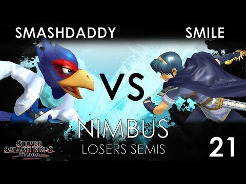Nimbus #21 - Smashdaddy (Falco, Mario) VS Smile (Marth) - SSBM Losers Semis