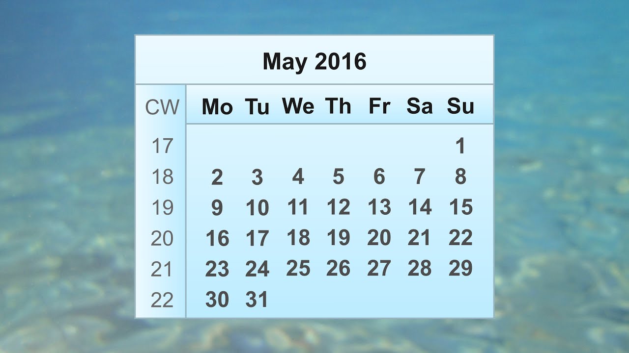 May 2016 Calendar