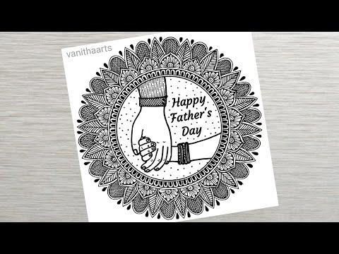 Father s Day Special Drawing How to draw Mandala for Beginners Father and Daughter vanithaarts