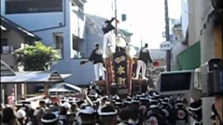 preview picture of video '岸和田だんじり祭り　紀州街道S字　Kishiwada Danjiri Festival 2009.'