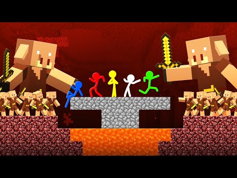 Stickman VS Minecraft: Giant Piglin Invasion - AVM Shorts Animation
