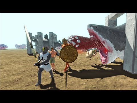 Run away harpoon Mutant Megalodon - Animal Revolt Battle Simulator