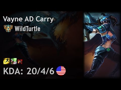 Vayne AD Carry vs Ezreal - WildTurtle - NA Challenger Patch 6.24