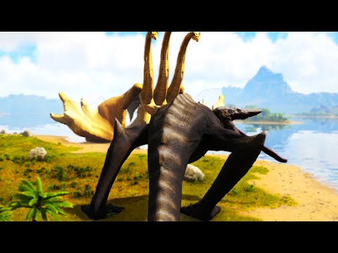 King Ghidorah BATTES  THE ALPHA SKULL CRAWLER (ARK FINALE MODDED #23)