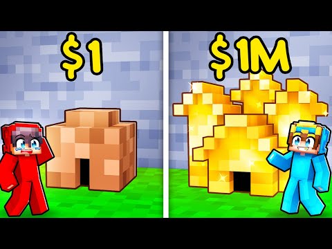 Insane Minecraft Tiny House Build Challenge: $1 vs $1,000,000