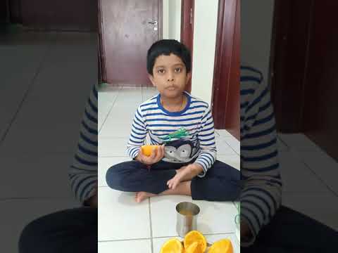 Akshaj making orange juice