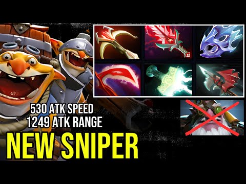 New Long Range King! Techies Full Attack Speed Right Click Damage Dethrone Sniper!Dota 2 Highlights