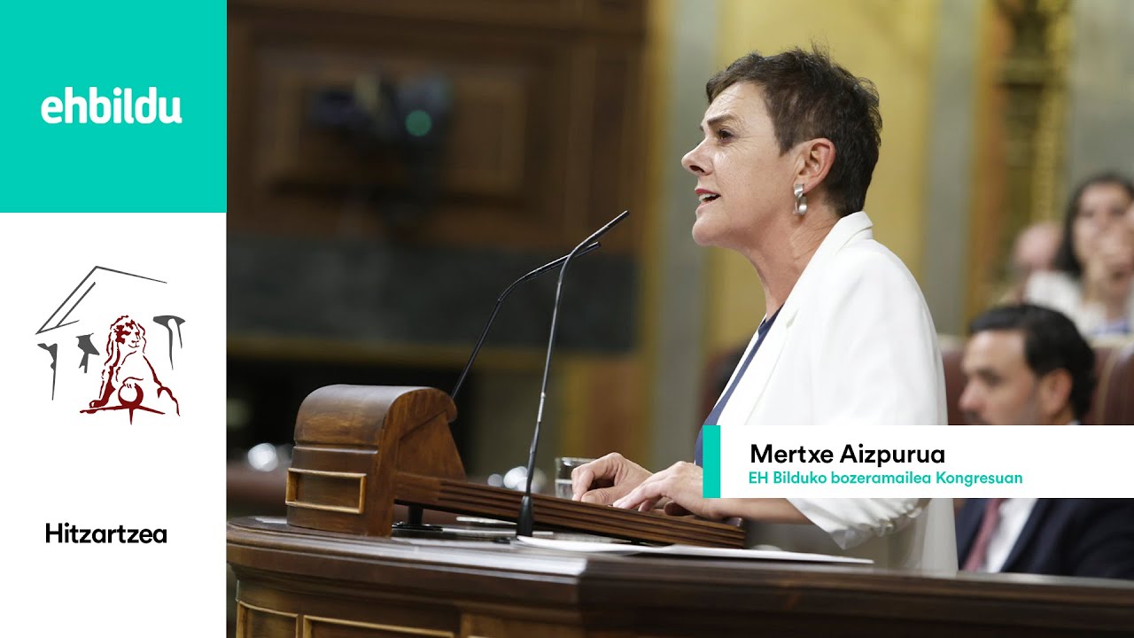 Mertxe Aizpuruaren euskarazko hitzartzea Kongresuan.