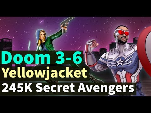 245K Secret Avengers! Yellowjacket! Doom 3-6 Campaign Unlock! | Marvel Strike Force - Free to Play