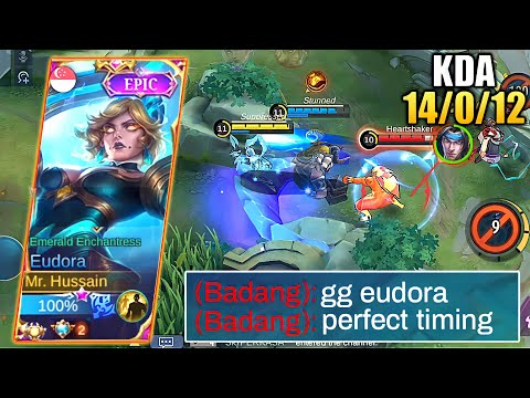 14 KILLS NO DEATH ! PERFECT WINTER TRUNCHEON GOT ENEMY SHOCKED | Road To Top Global Eudora | Mlbb