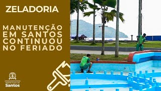 Zeladoria -  Manutenção em Santos Continuou no Feriado