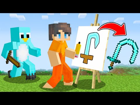 Speedrunner VS Hunter But Whatever You Draw, You Get! - Minecraft