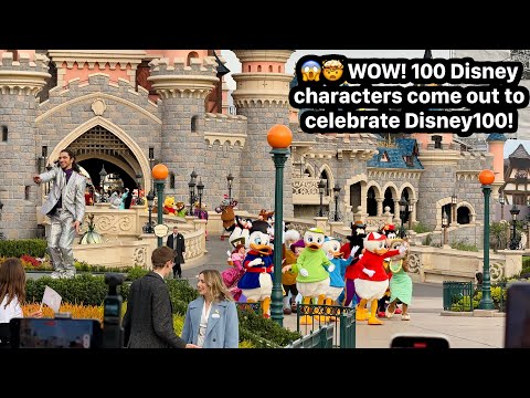 100 Disney Characters Come Out For #Disney100 Show At Disneyland Paris