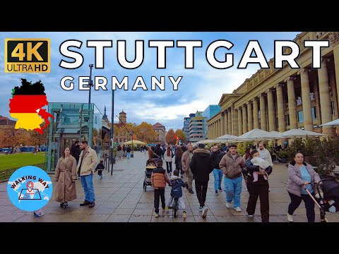 Stuttgart, Germany Walking Tour - Christmas Preparations 🎄 - 4K 60fps