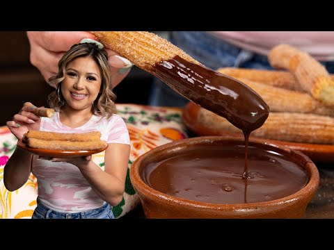 Quick & Easy CHURROS and Mexican Chocolate Sauce at Home, no eggs needed! 