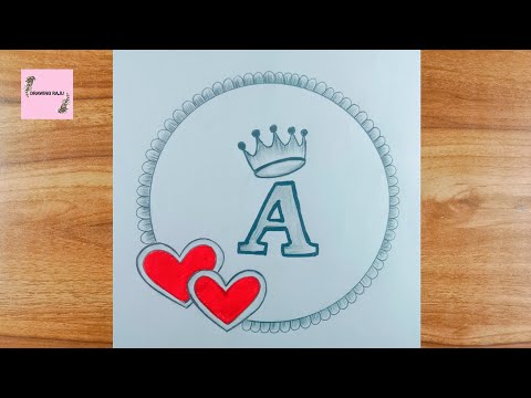 How to draw a simple A letter circle drawing|| A letter circle drawing ||Pencil sketch for beginners