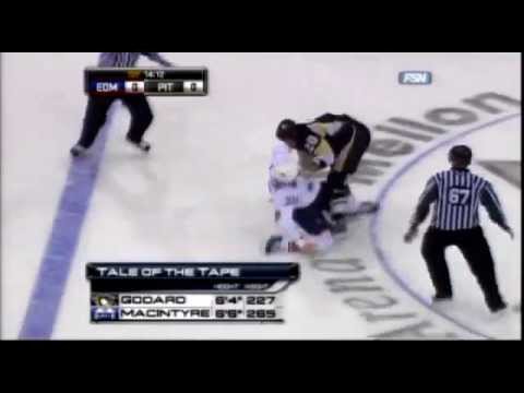 Hockeyfighters.cz  Steve MacIntyre vs Eric Godard .wmv