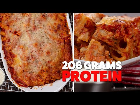 Healthy Baked Ziti with Cottage Cheese | High Protein Meal Prep