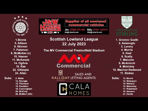 Linlithgow Rose v University of Stirling – 22 July 2023