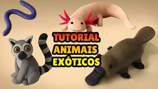 🔴 ESPECIAL ANIMAIS EXÓTICOS - Tutorial Fácil Biscuit, Pasta Americana, Clay ou Plastilina - DIY
