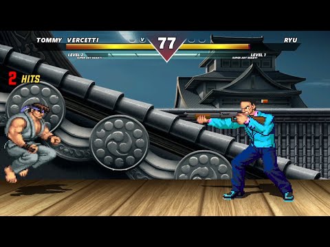 TOMMY VERCETTI (GTA) vs RYU & GUILE & KEN & BLANKA - HIGH LEVEL INSANE EPIC FIGHT!
