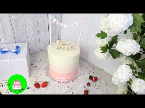 Geburtstagstorte Erdbeercreme Torte Ombre