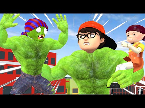 Nick Transform Nickhulk Combat Giant Zombie Protect Miss T - Scary Teacher 3D Happy Ending