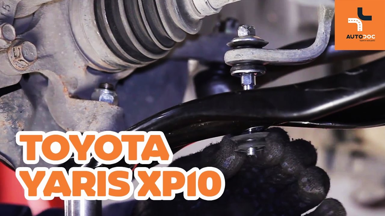 Kaip pakeisti Toyota Yaris P1 priekinė apatinė svirtis - keitimo instrukcija