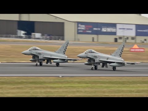 2 Eurofighter Typhoon Italian Air Force departure at RAF Fairford RIAT 2018 AirShow
