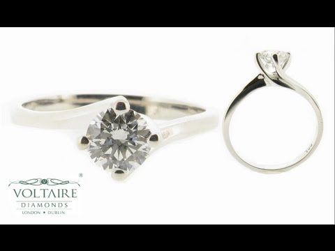 Round Brilliant Four Claw Twist Engagement Ring - ER 1032