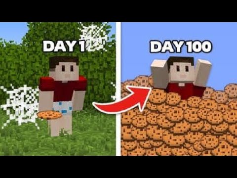 INSANE! 100 Days in Minecraft - Collecting 1000 Cookies?!