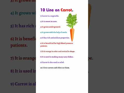 10 Lines On Carrot,10 Lines On Carrot In English,Few Lines On Carrot,Few Lines Essay On Carrot.
