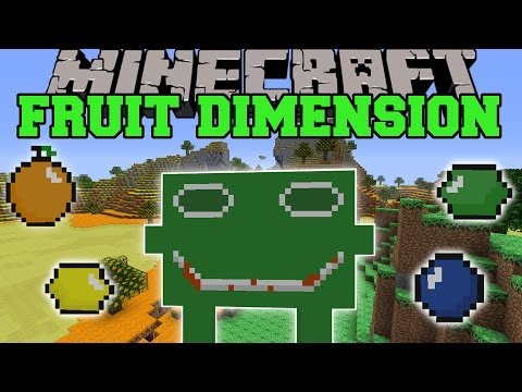 Minecraft: FRUIT DIMENSION (FUNNY MOBS, NEW BIOMES, & LOTS OF FRUIT!) Mod Showcase