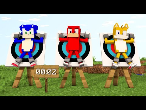 Sonic.EXE + Knuckles and Tails On Targets Meme - (Minecraft Animation) FNF