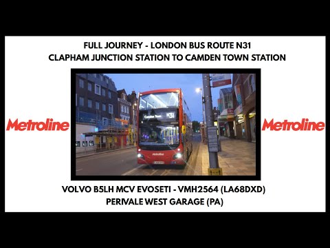 FULL JOURNEY | Metroline Travel Route N31 - Clapham Junction To Camden Town | VMH2564 (LA68DXD)