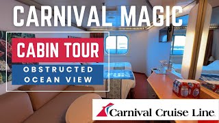 Cruise Ship Cabin Tours - Carnival Magic J Type Obstructed Ocean View Cabin Tour - Cabin 6202 Deck 6